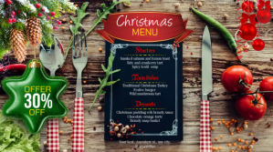 Brown Christmas Menu Coverfoto til YouTube-kanal Template