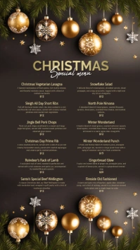 christmas menu Instagram Story template