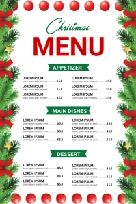 Christmas menu Pinterest-Grafik template