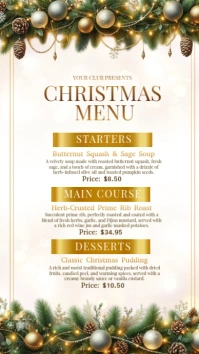 christmas menu Historia de Instagram template