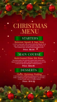 Red Christmas Menu Indaba yaku-Instagram Template