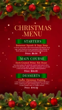 christmas menu Instagram Story template