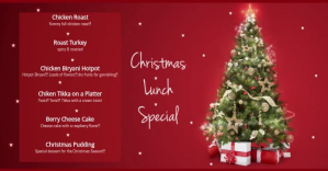 Red Christmas Lunch Special Facebook-annonce Template