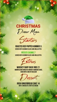 Christmas menu Affichage numérique (9:16) template