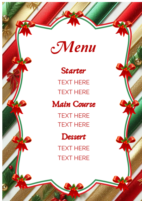 Christmas menu A1 template
