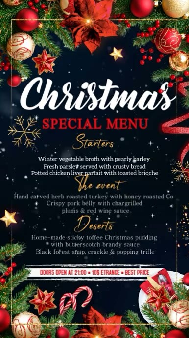 Christmas Menu 数字显示屏 (9:16) template
