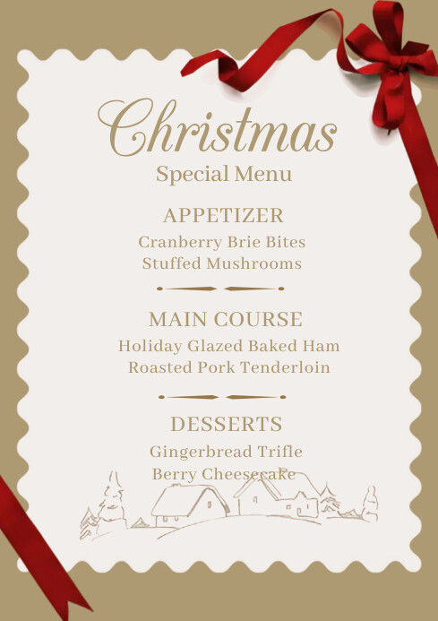 Christmas Menu Template PosterMyWall