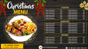Christmas Menu Digitale Vertoning (16:9) template