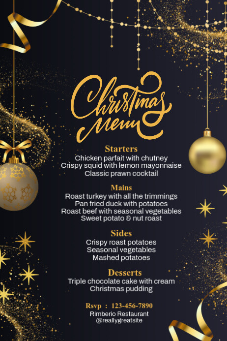 christmas menu Poster template