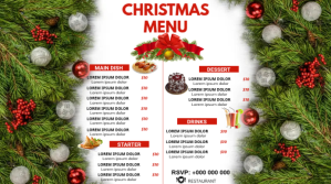 Christmas Menu 数字显示屏 (16:9) template