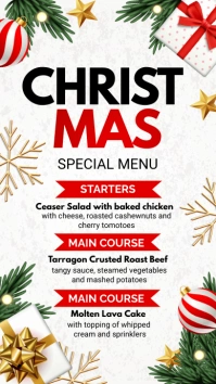 christmas menu 数字显示屏 (9:16) template