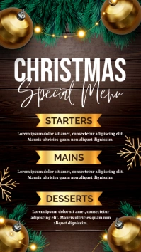 christmas menu Ekran reklamowy (9:16) template