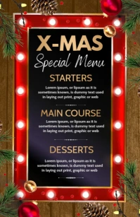 christmas menu Media Página Ancho template