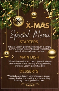 christmas menu Half Page Wide template
