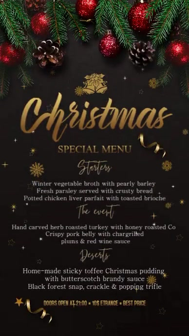 Christmas Menu Display Tampilan Digital (9:16) template