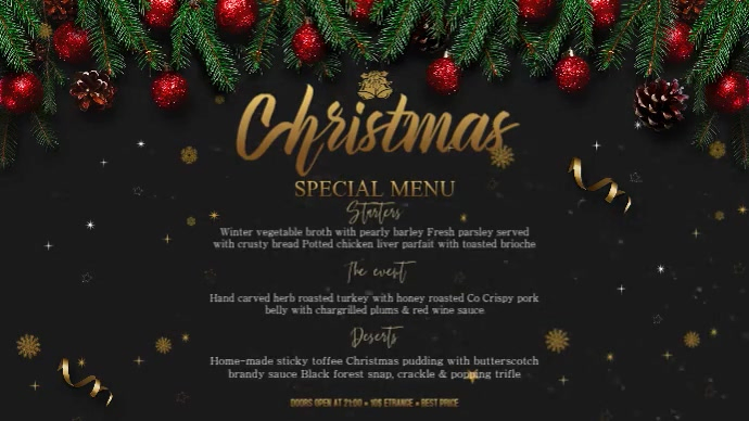 Christmas Menu Display template