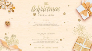 Yellow Christmas Special Menu Цифровой дисплей Template