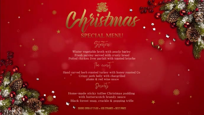 Christmas Menu Display Tampilan Digital (16:9) template