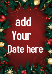 Christmas menu flyer A4 template