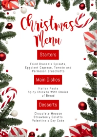 Christmas Menu Flyer A3 template