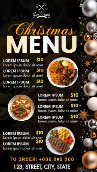 Christmas Menu Flyer Digitalt display (9:16) template