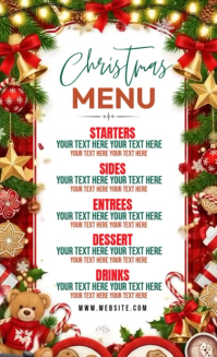 Christmas menu list design template US Legal
