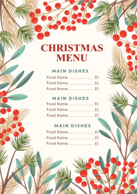 Christmas Menu List Ads Template | PosterMyWall