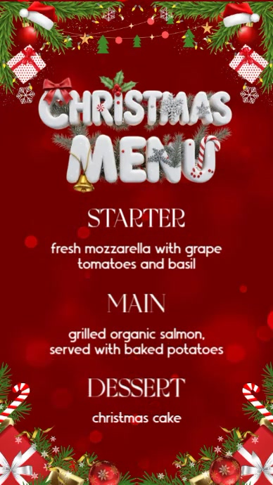 Christmas Menu List Instagram Reel template