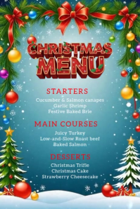 Christmas Menu List Flyer Poster template