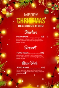 christmas menu  pinterest graphic template