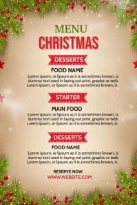 Christmas menu Pinterest Graphic template