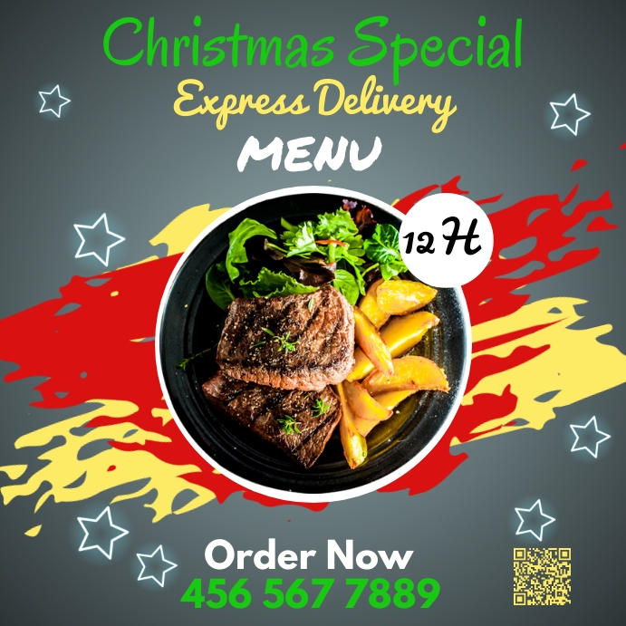 christmas menu poster template