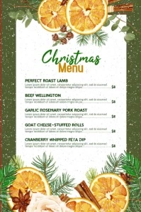 Christmas Menu Poster Affiche template