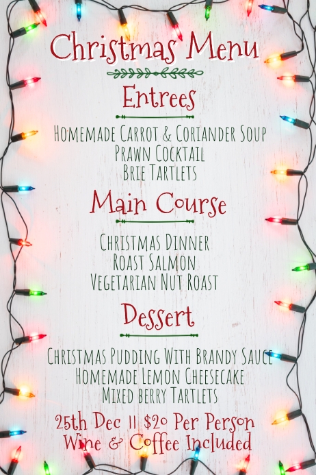 Template Menu De Noel Christmas Menu Poster Template Postermywall Template Menu De Noel Christmas Menu Poster Template Postermywall