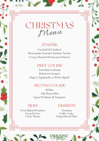 Christmas DINNER MENU Template PosterMyWall