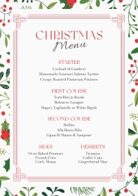 Christmas menu printable template A4