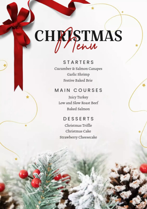 Copy of Christmas menu restaurant | PosterMyWall