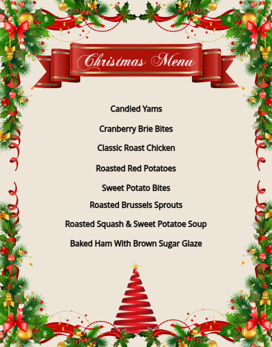 Christmas Menu Template PosterMyWall