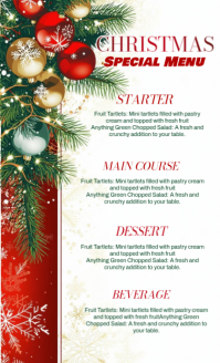 Christmas menu template design