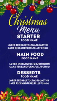 Christmas Menu template Presentation (16:9)