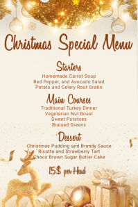 460 Christmas Menu Customizable Design Templates Postermywall