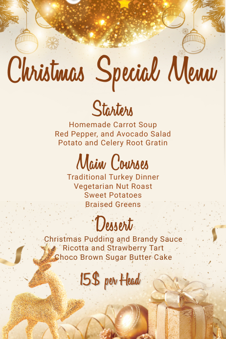 Christmas Menu Template PosterMyWall Christmas Menu Template PosterMyWall