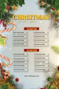 Christmas Menu Template Poster