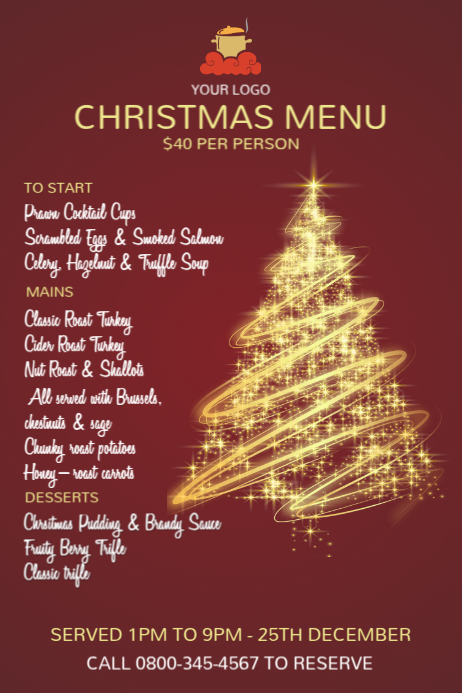 Christmas Menu Template 海报