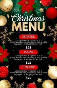 christmas menu video, menu, new year menu Half Page Wide template