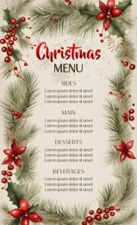Christmas Menu Video Ad Snow Template US Legal