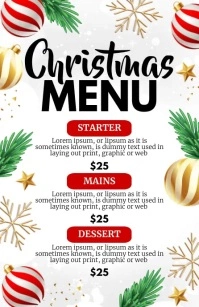 christmas menu video template Half Page Wide