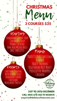460 Christmas Menu Customizable Design Templates Postermywall