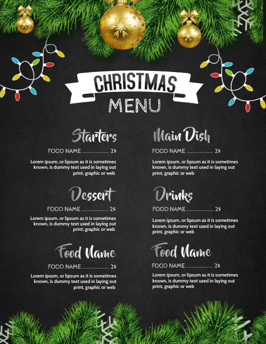 Christmas menu. Christmas, Menu Template PosterMyWall