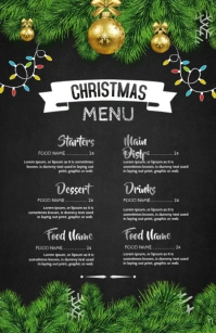 Christmas menu. Christmas, Menu Half Page Wide template